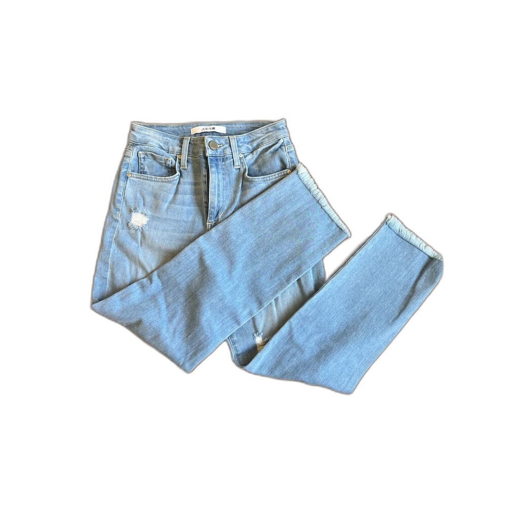 Joes's High Rise Straight Cropped Distressed Denim Jeans SZ 25 Western Stretch - Picture 1 of 10